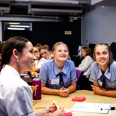 A group of young women attending a Women in Engineering event.